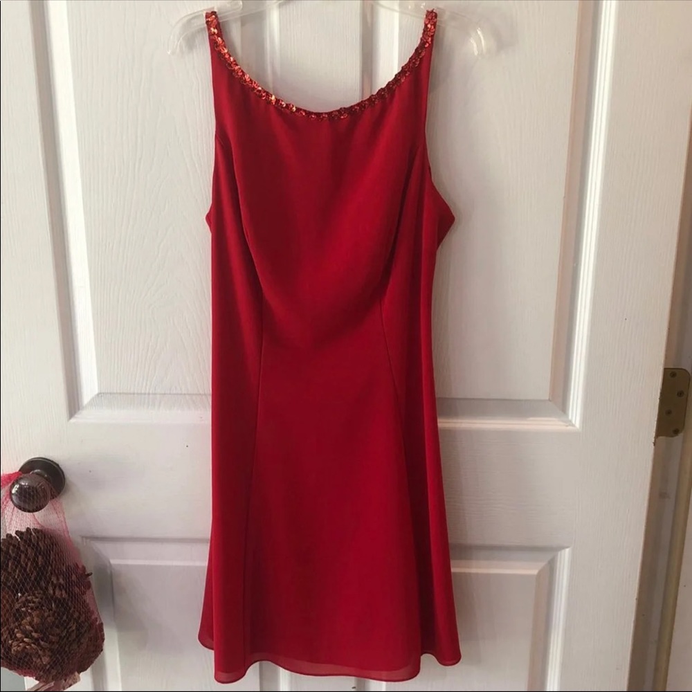 Zum Zum Red Sequin Mini Dress Sz 7